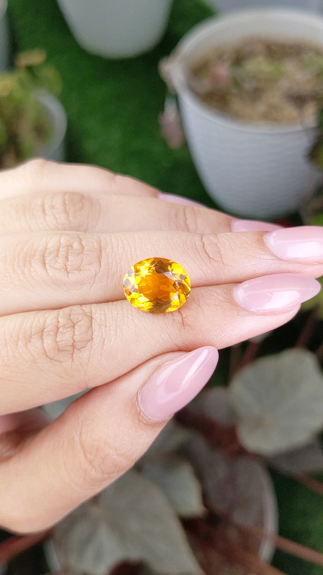 5.14 Ct. Orangish Yellow Citrine from Brazil Size Video