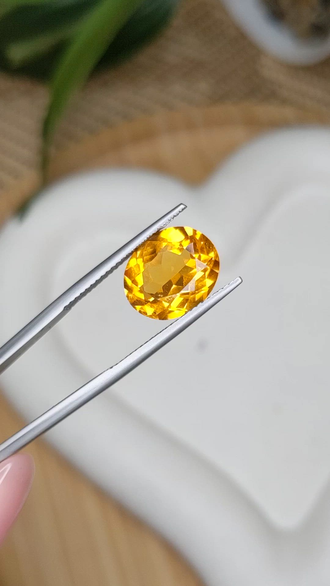 5.14 Ct. Orangish Yellow Citrine from Brazil Size Video
