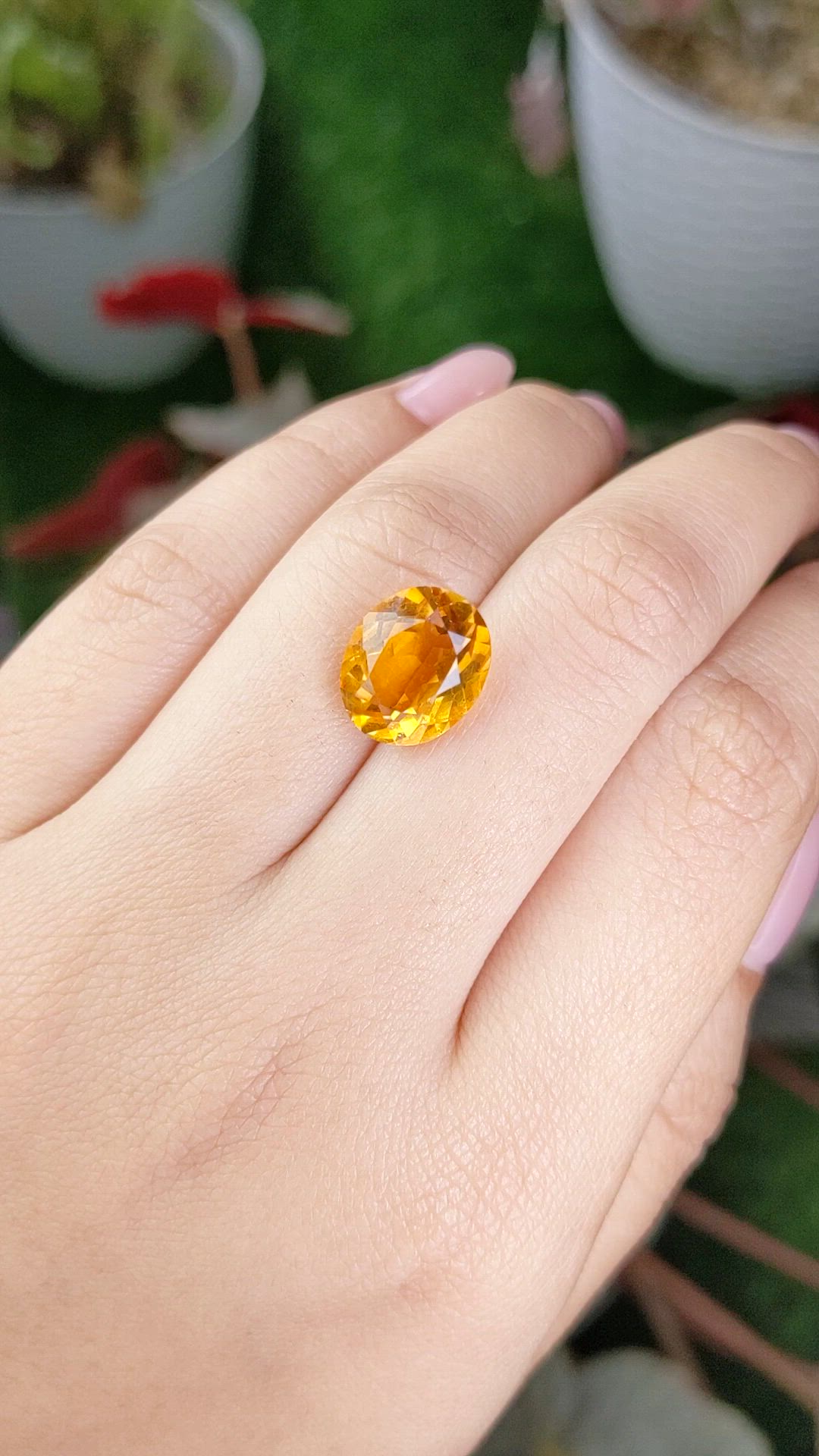 5.14 Ct. Orangish Yellow Citrine from Brazil Size Video