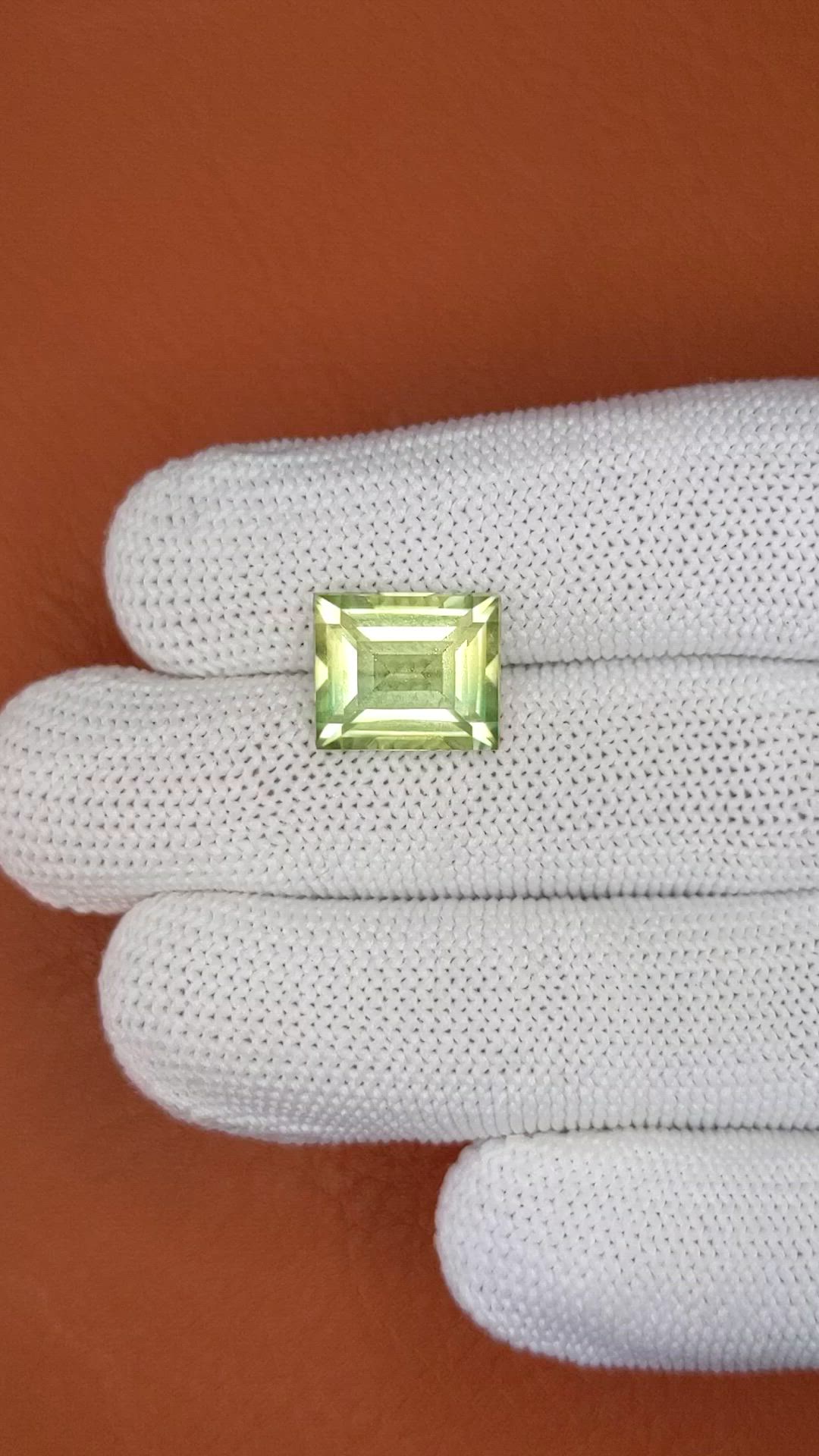 5.97 Ct. Yellowish Green Prasiolite from Brazil Size Video