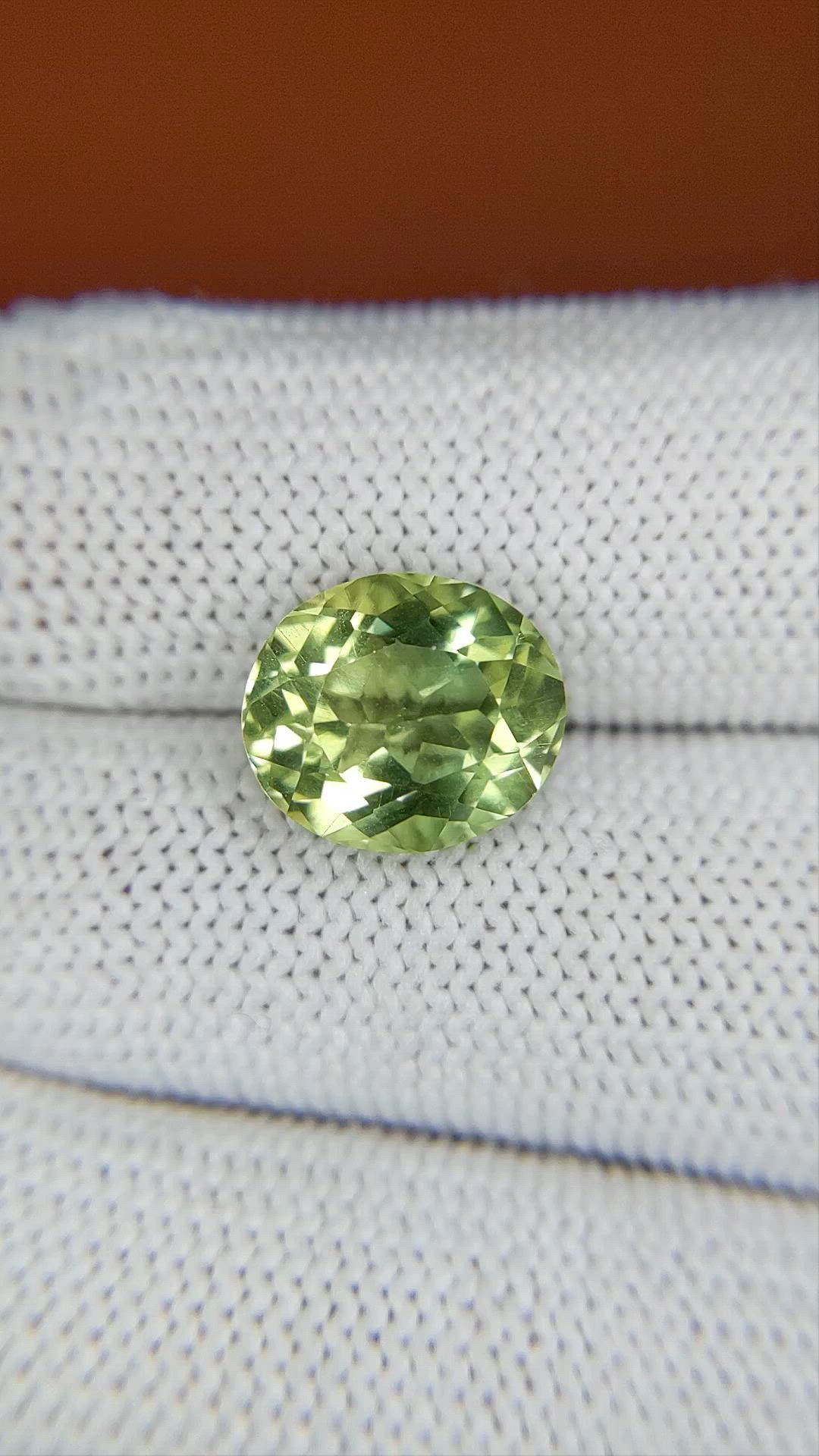 4.76 Ct. Yellowish Green Prasiolite from Brazil Size Video