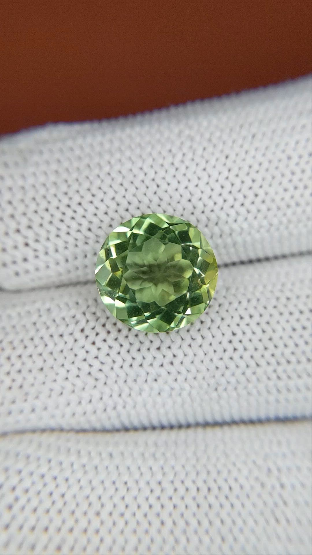 5.96 Ct. Green Prasiolite from Brazil Size Video
