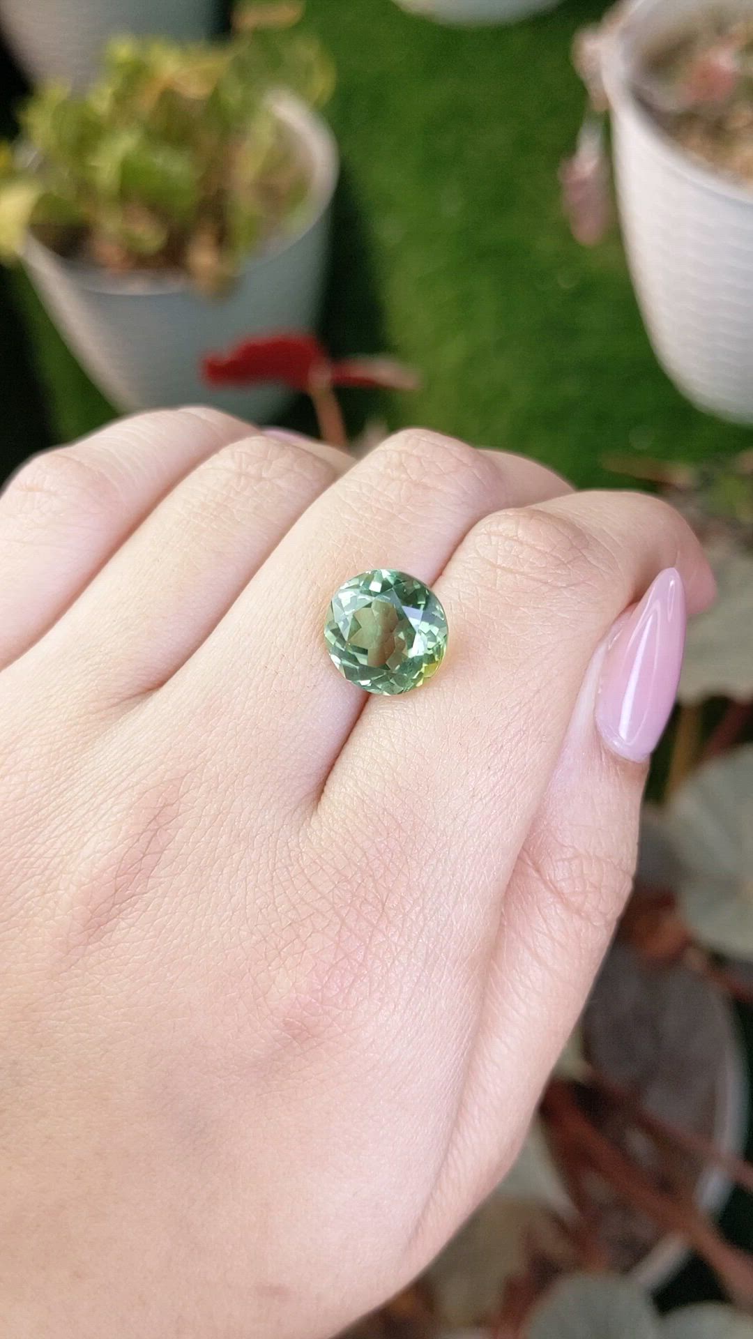 5.96 Ct. Green Prasiolite from Brazil Size Video