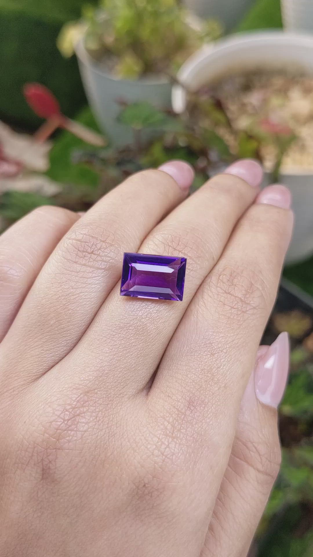 6.05 Ct. Purple Amethyst from Ceylon (Sri Lanka) Size Video