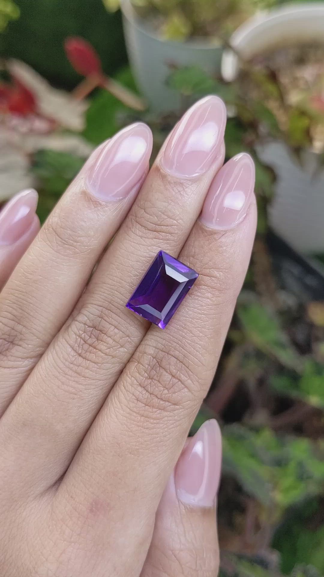 6.05 Ct. Purple Amethyst from Ceylon (Sri Lanka) Size Video