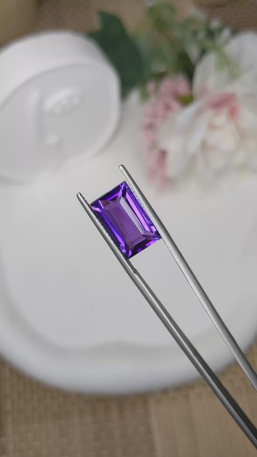 5.70 Ct. Purple Amethyst from Ceylon (Sri Lanka) Size Video