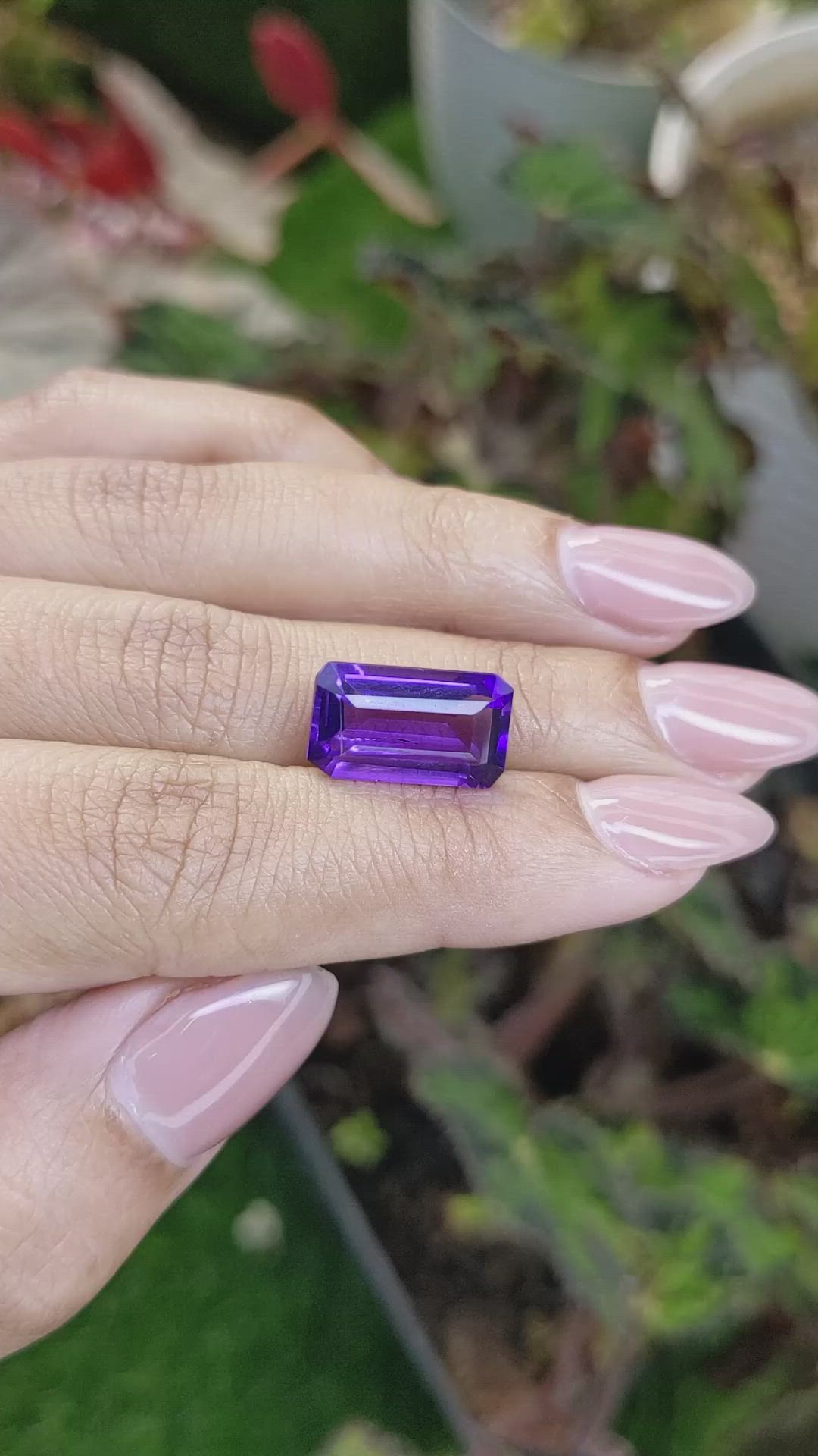 6.28 Ct. Purple Amethyst from Ceylon (Sri Lanka) Size Video