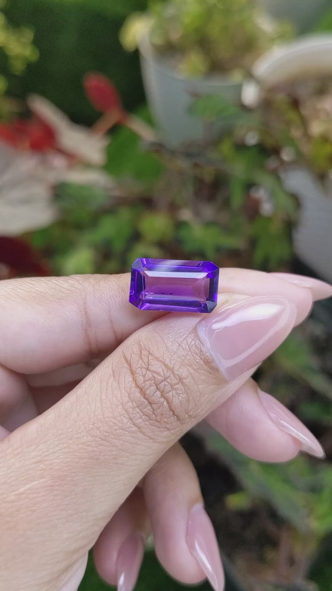 6.28 Ct. Purple Amethyst from Ceylon (Sri Lanka) Size Video