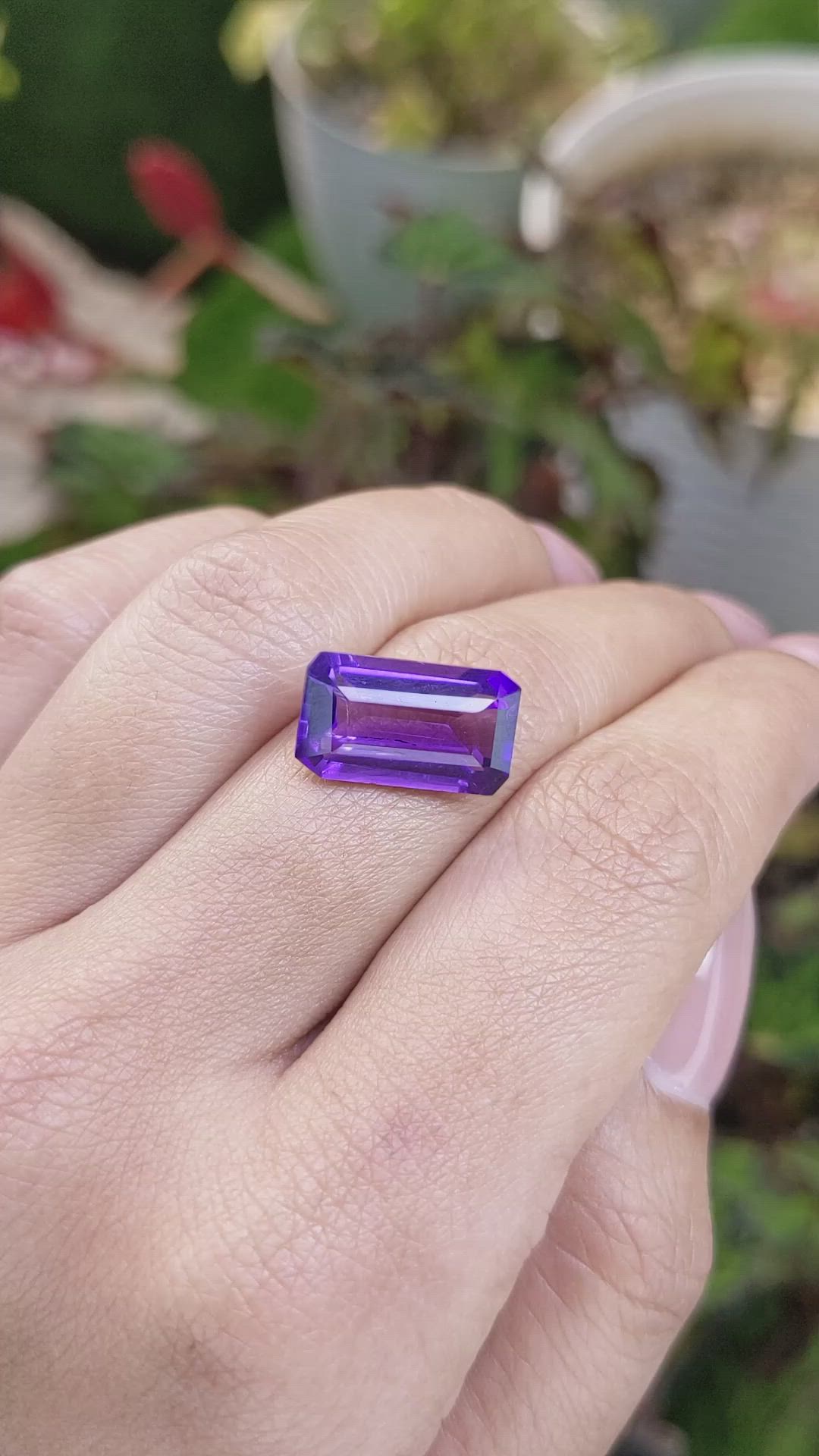 6.28 Ct. Purple Amethyst from Ceylon (Sri Lanka) Size Video