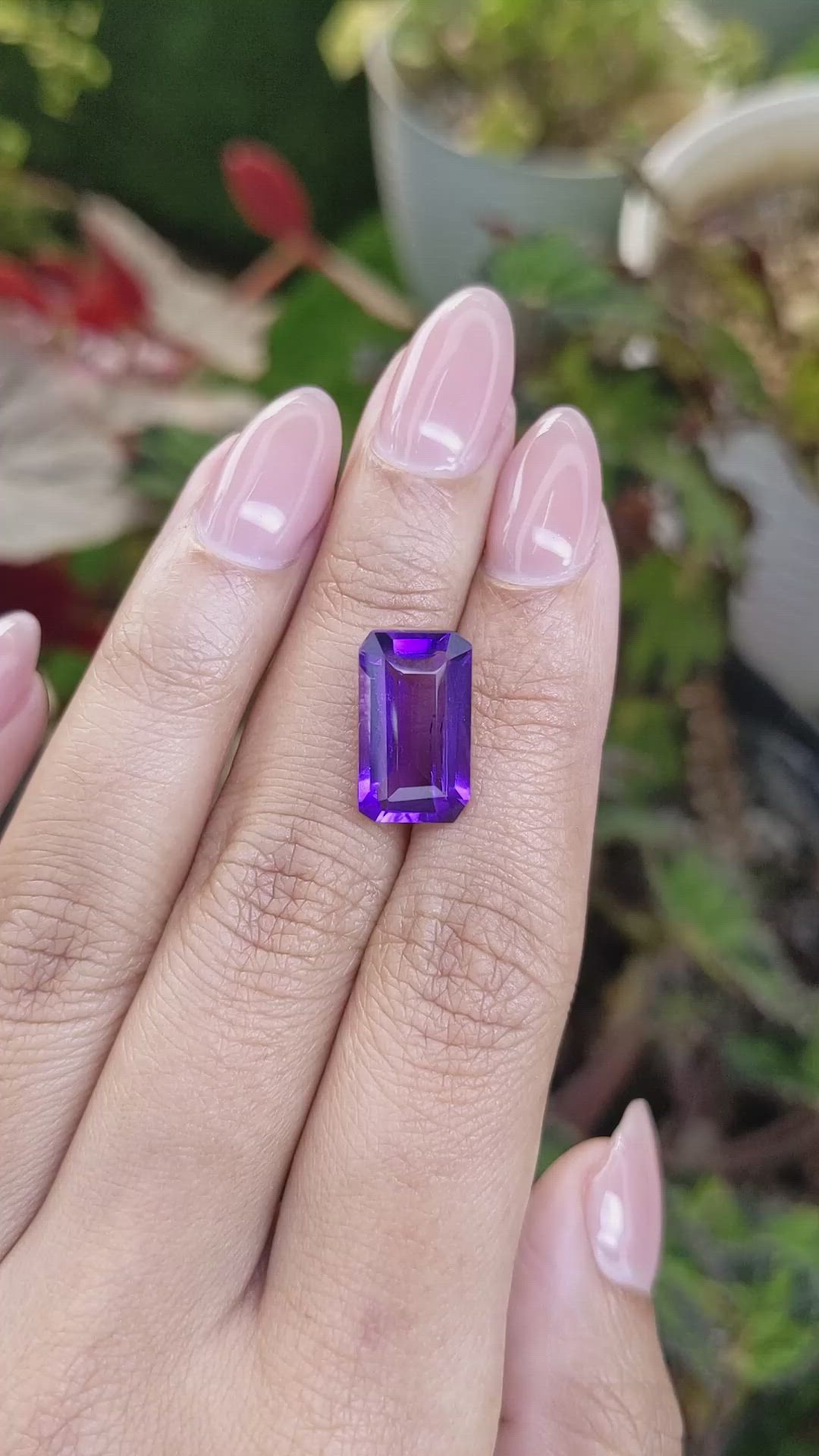 6.28 Ct. Purple Amethyst from Ceylon (Sri Lanka) Size Video