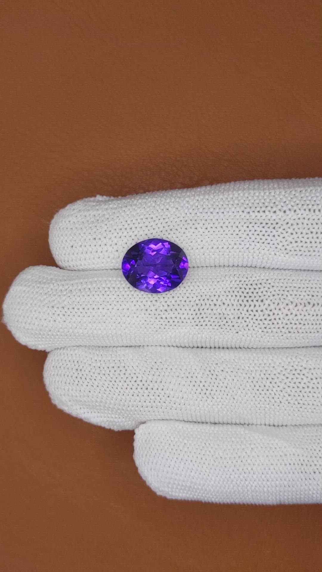 6.07 Ct. Purple Amethyst from Ceylon (Sri Lanka) Size Video