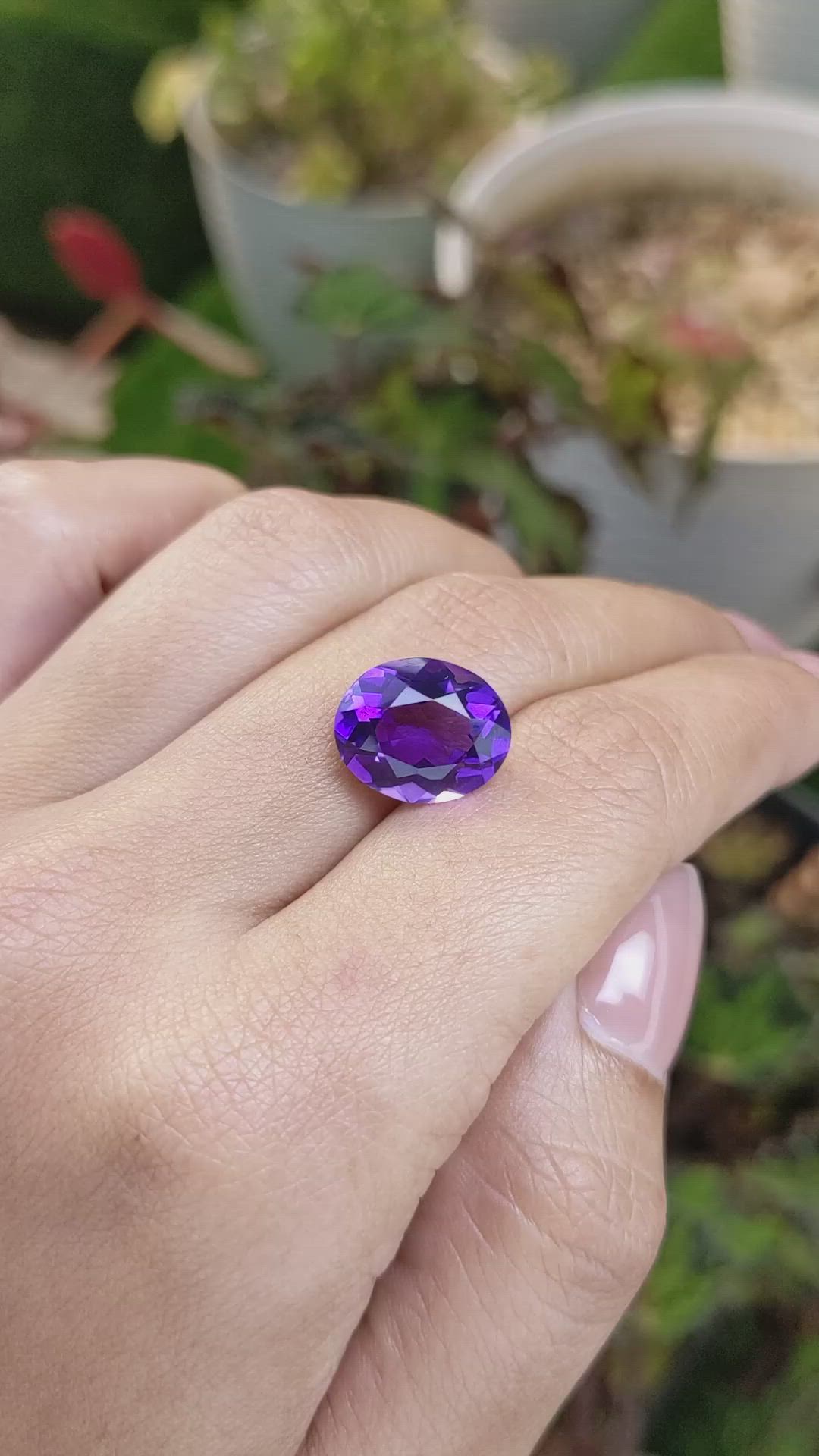 6.07 Ct. Purple Amethyst from Ceylon (Sri Lanka) Size Video