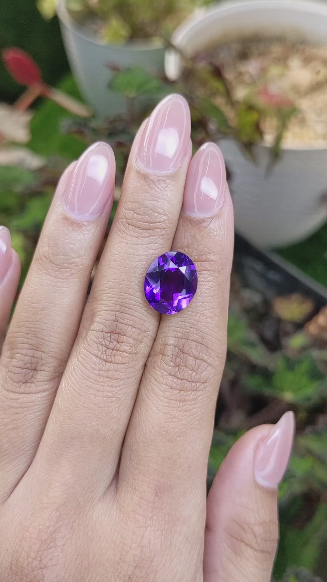 6.07 Ct. Purple Amethyst from Ceylon (Sri Lanka) Size Video