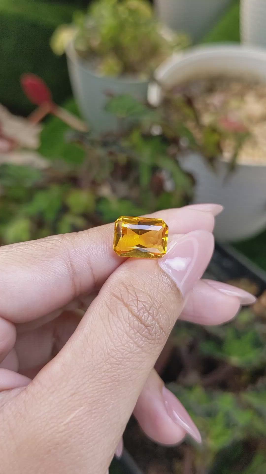 5.01 Ct. Orangish Yellow Citrine from Ceylon (Sri Lanka) Size Video