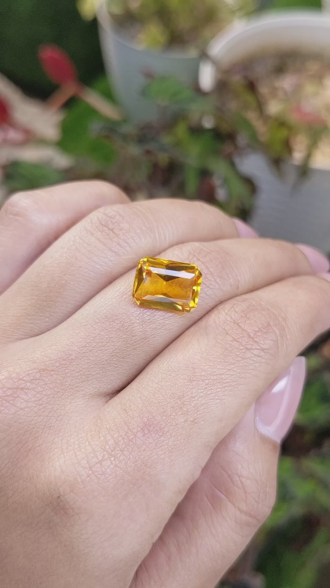5.01 Ct. Orangish Yellow Citrine from Ceylon (Sri Lanka) Size Video