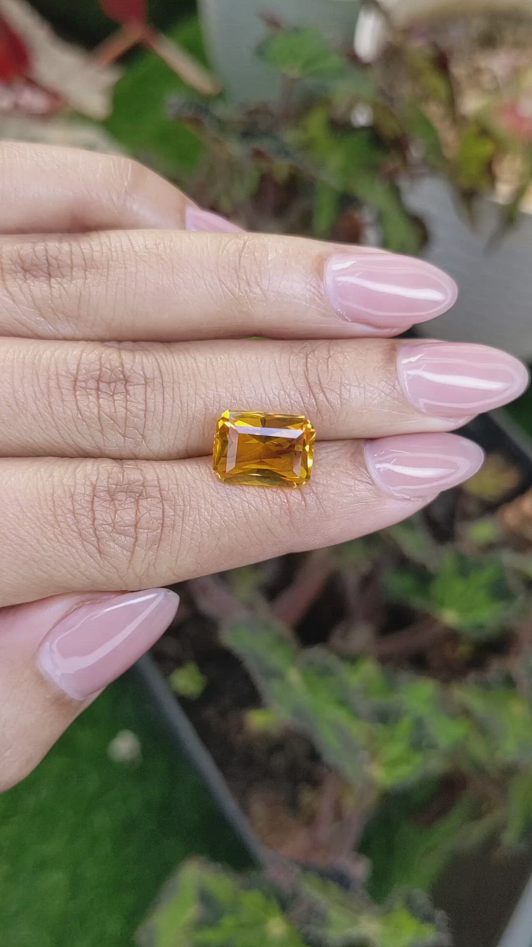 5.01 Ct. Orangish Yellow Citrine from Ceylon (Sri Lanka) Size Video