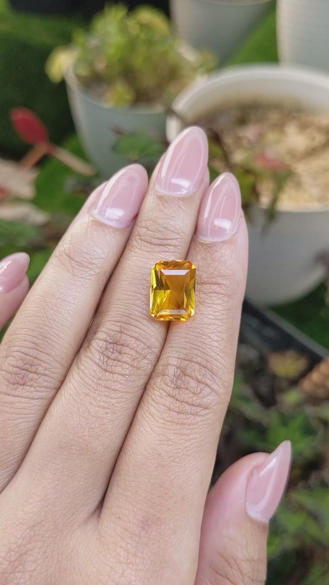 5.01 Ct. Orangish Yellow Citrine from Ceylon (Sri Lanka) Size Video