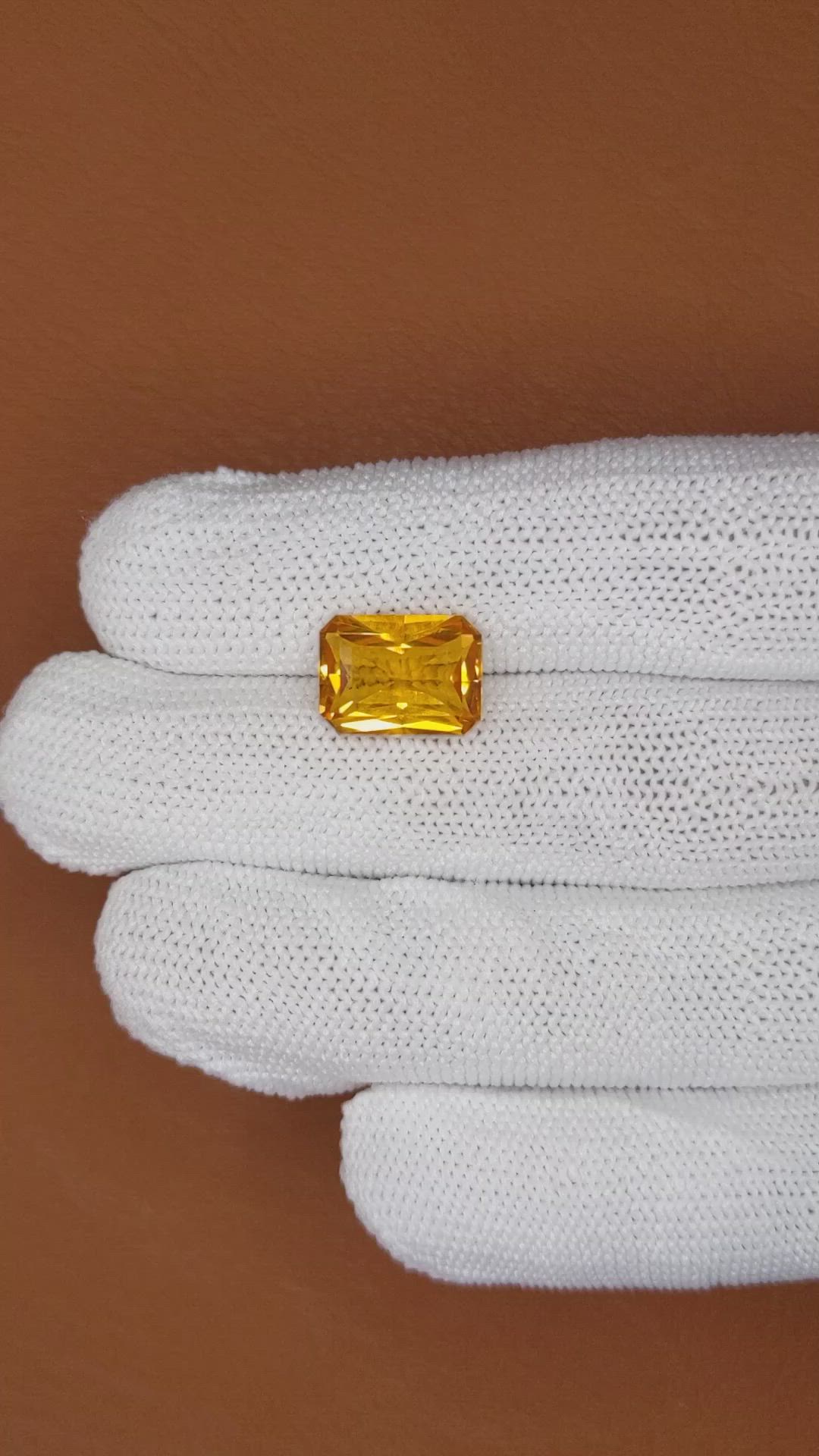 5.01 Ct. Orangish Yellow Citrine from Ceylon (Sri Lanka) Size Video