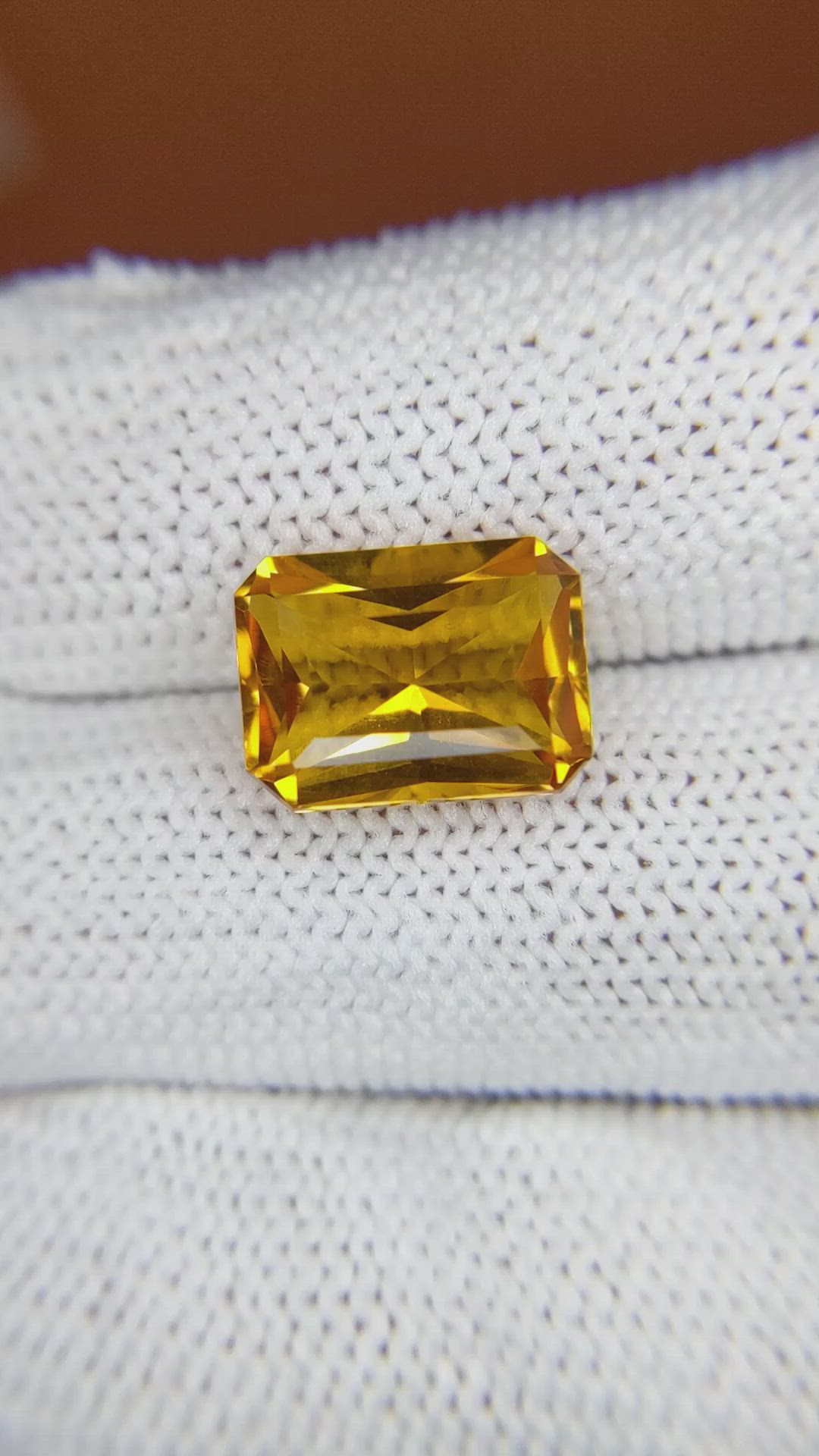 5.01 Ct. Orangish Yellow Citrine from Ceylon (Sri Lanka) Size Video