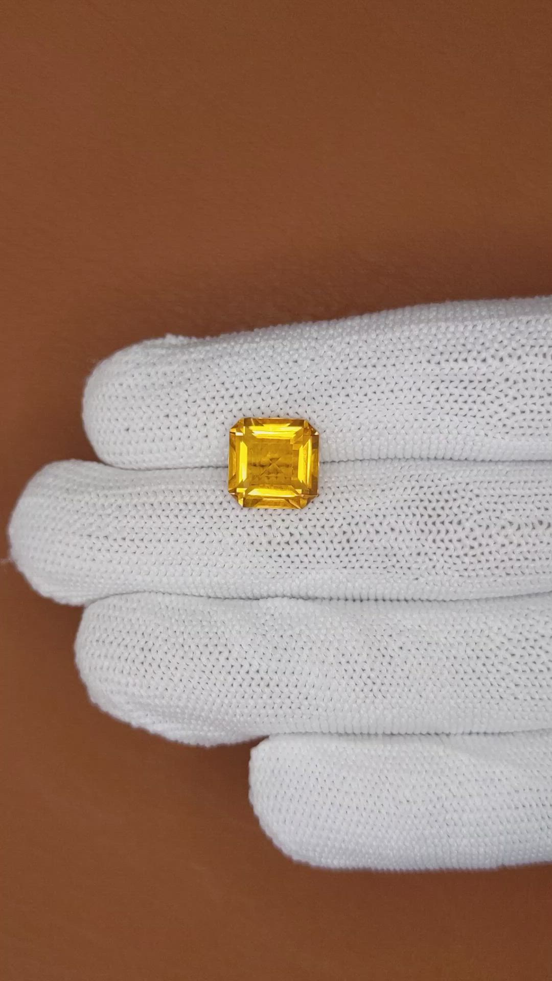 4.97 Ct. Orangish Yellow Citrine from Ceylon (Sri Lanka) Size Video