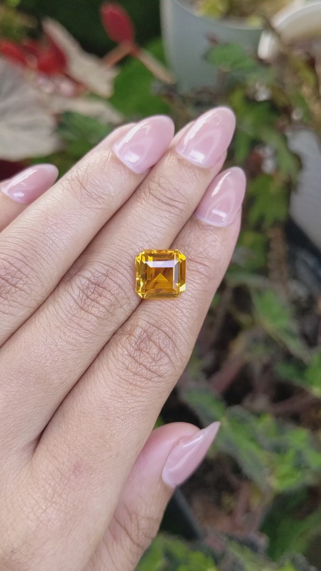 4.97 Ct. Orangish Yellow Citrine from Ceylon (Sri Lanka) Size Video