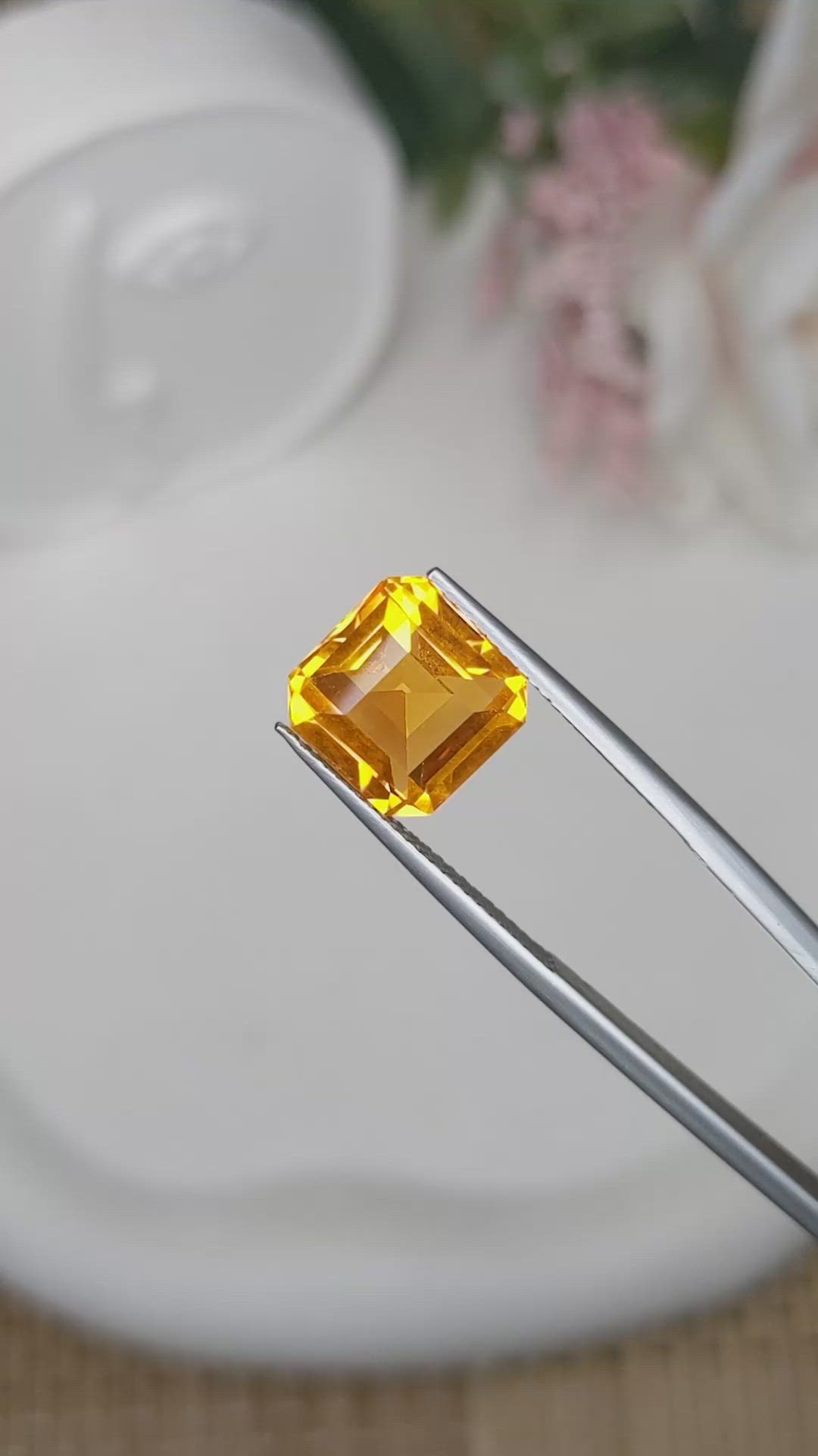 4.97 Ct. Orangish Yellow Citrine from Ceylon (Sri Lanka) Size Video