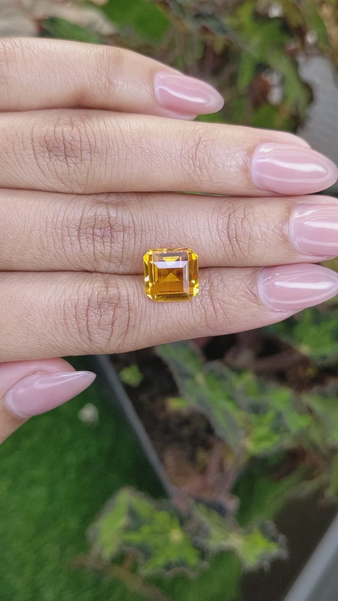 4.97 Ct. Orangish Yellow Citrine from Ceylon (Sri Lanka) Size Video