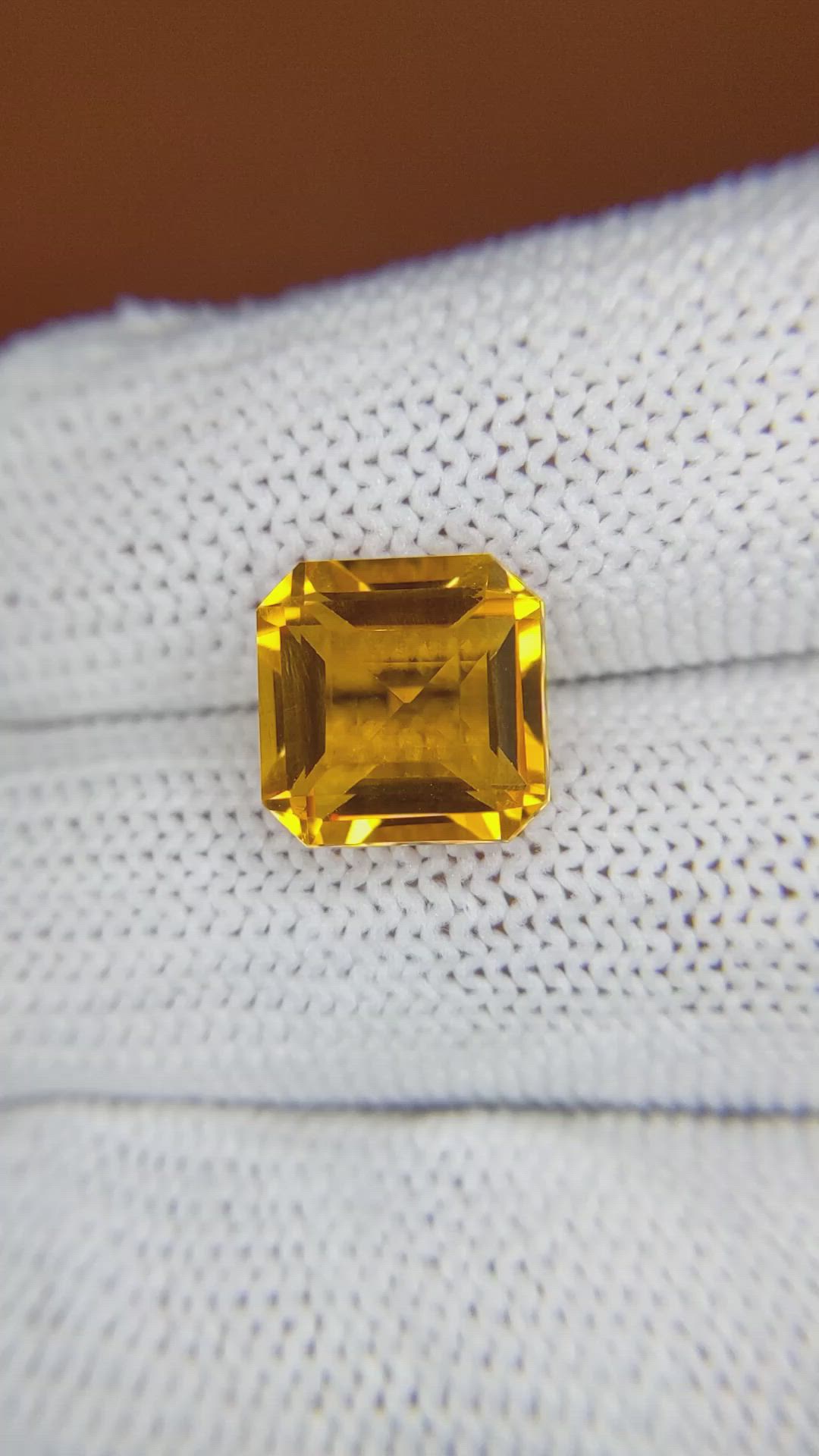 4.97 Ct. Orangish Yellow Citrine from Ceylon (Sri Lanka) Size Video