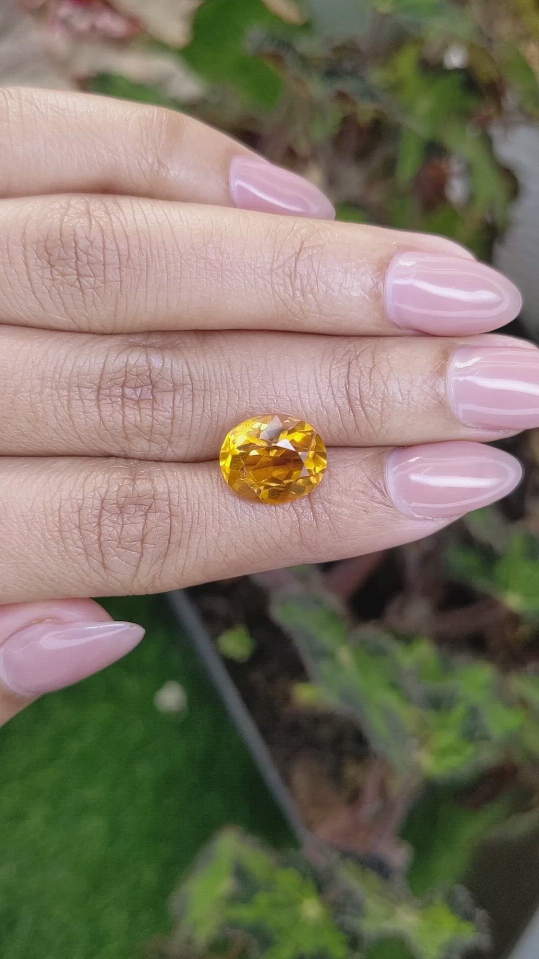 5.52 Ct. Orangish Yellow Citrine from Ceylon (Sri Lanka) Size Video