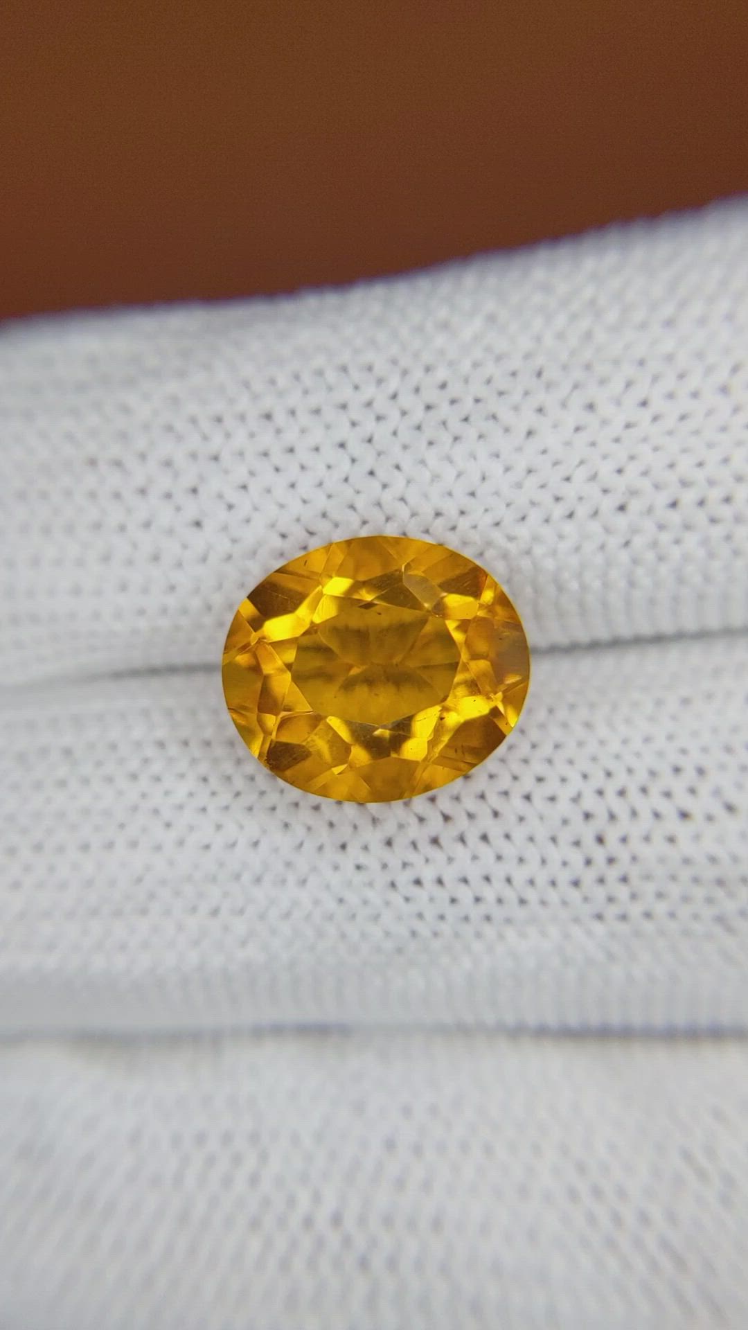 5.52 Ct. Orangish Yellow Citrine from Ceylon (Sri Lanka) Size Video