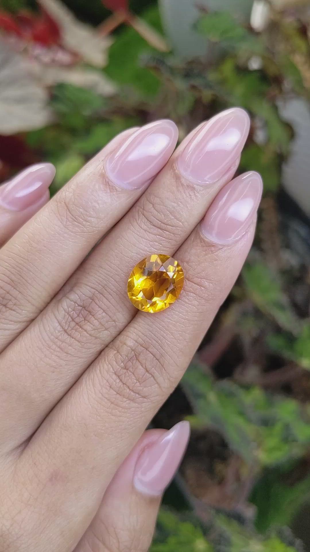 5.52 Ct. Orangish Yellow Citrine from Ceylon (Sri Lanka) Size Video