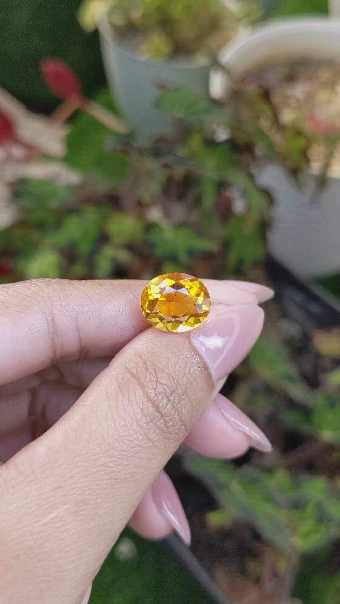 5.52 Ct. Orangish Yellow Citrine from Ceylon (Sri Lanka) Size Video