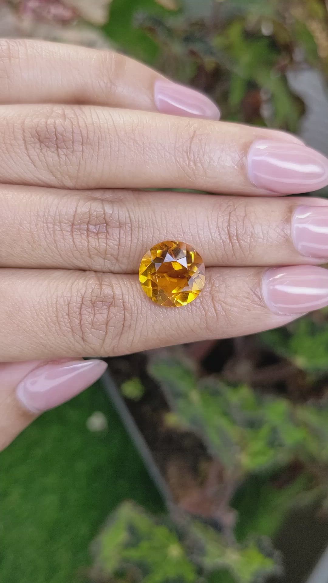 6.60 Ct. Yellowish Orange Citrine from Ceylon (Sri Lanka) Size Video