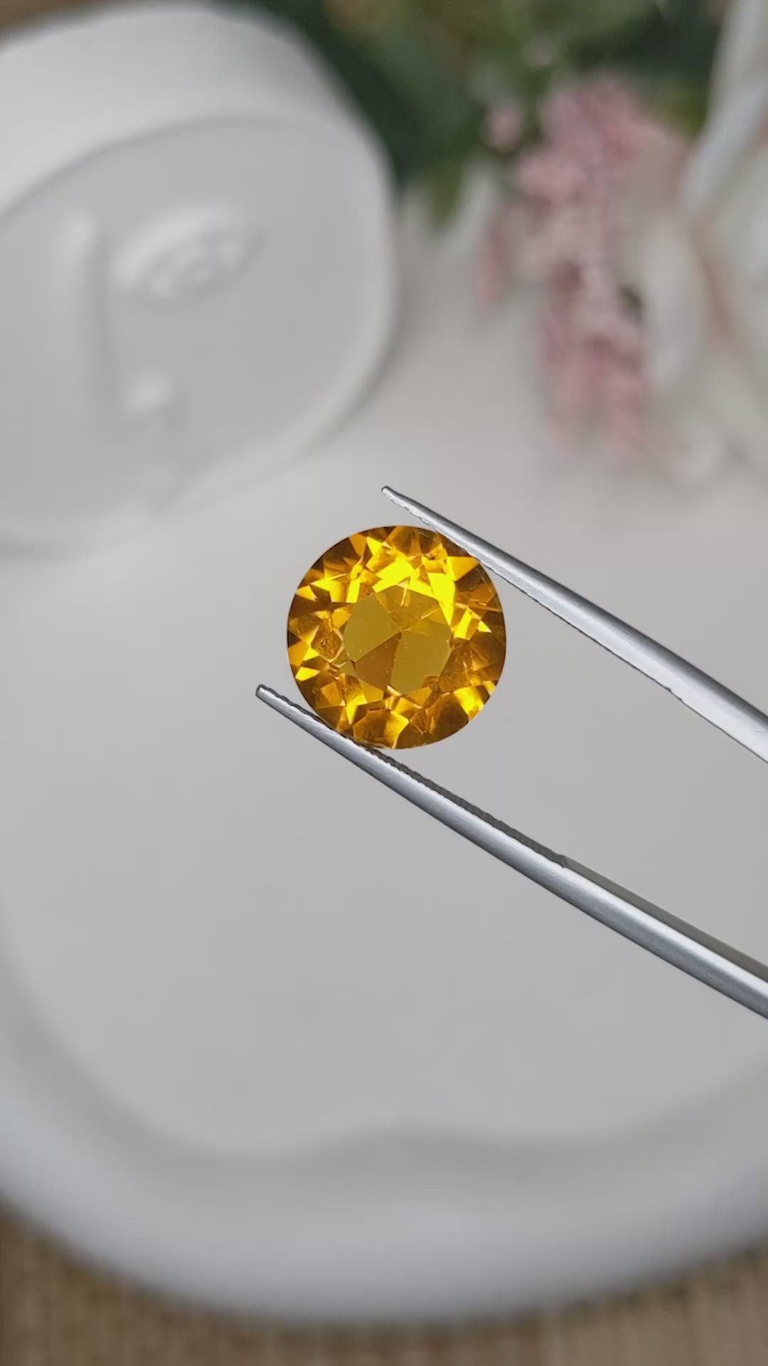 6.60 Ct. Yellowish Orange Citrine from Ceylon (Sri Lanka) Size Video