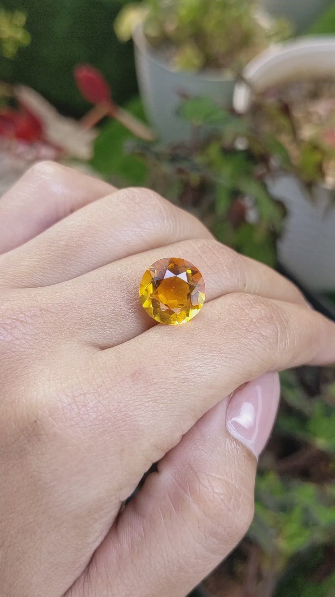 6.60 Ct. Yellowish Orange Citrine from Ceylon (Sri Lanka) Size Video