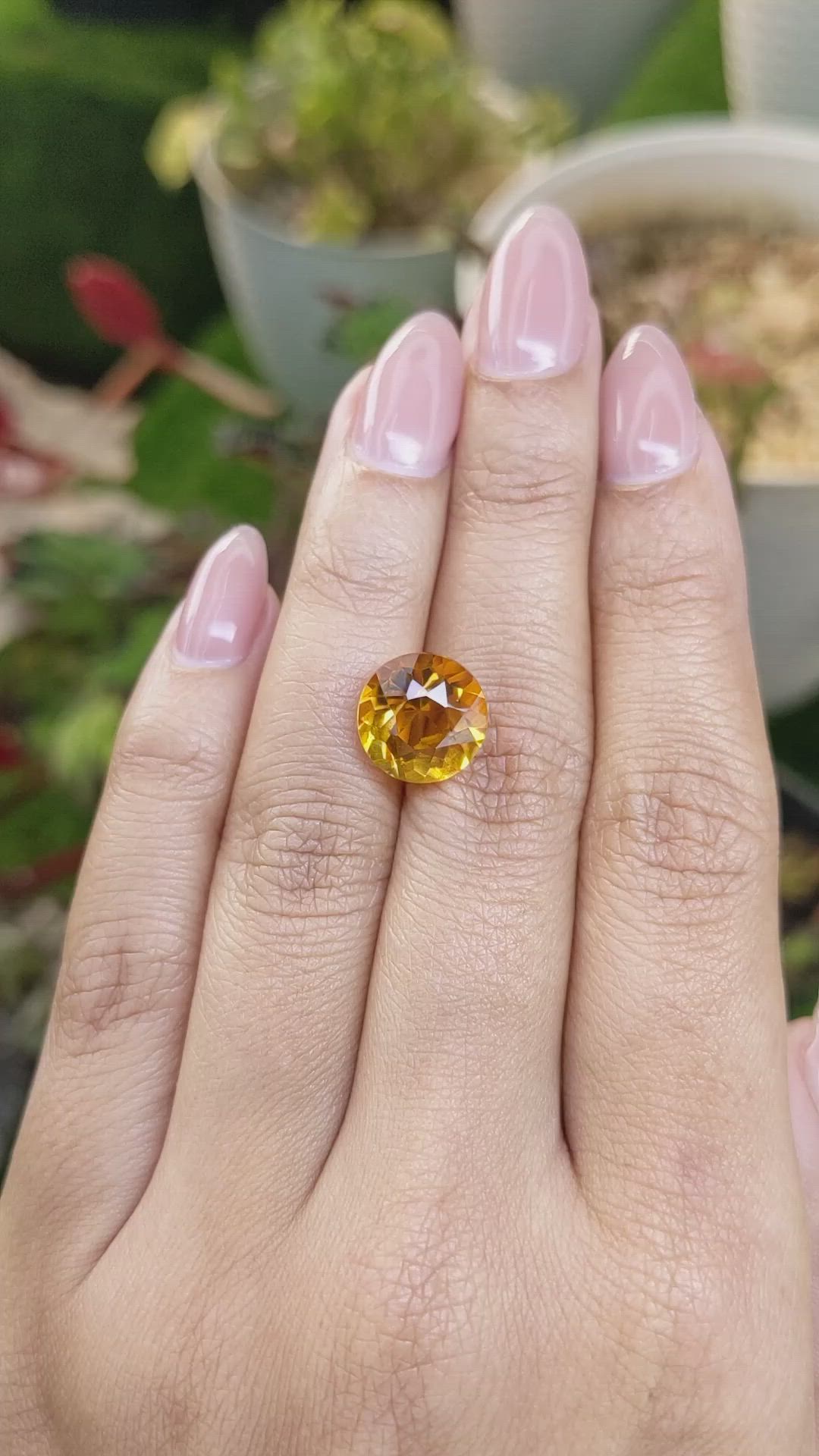 5.03 Ct. Orangish Yellow Citrine from Ceylon (Sri Lanka) Size Video