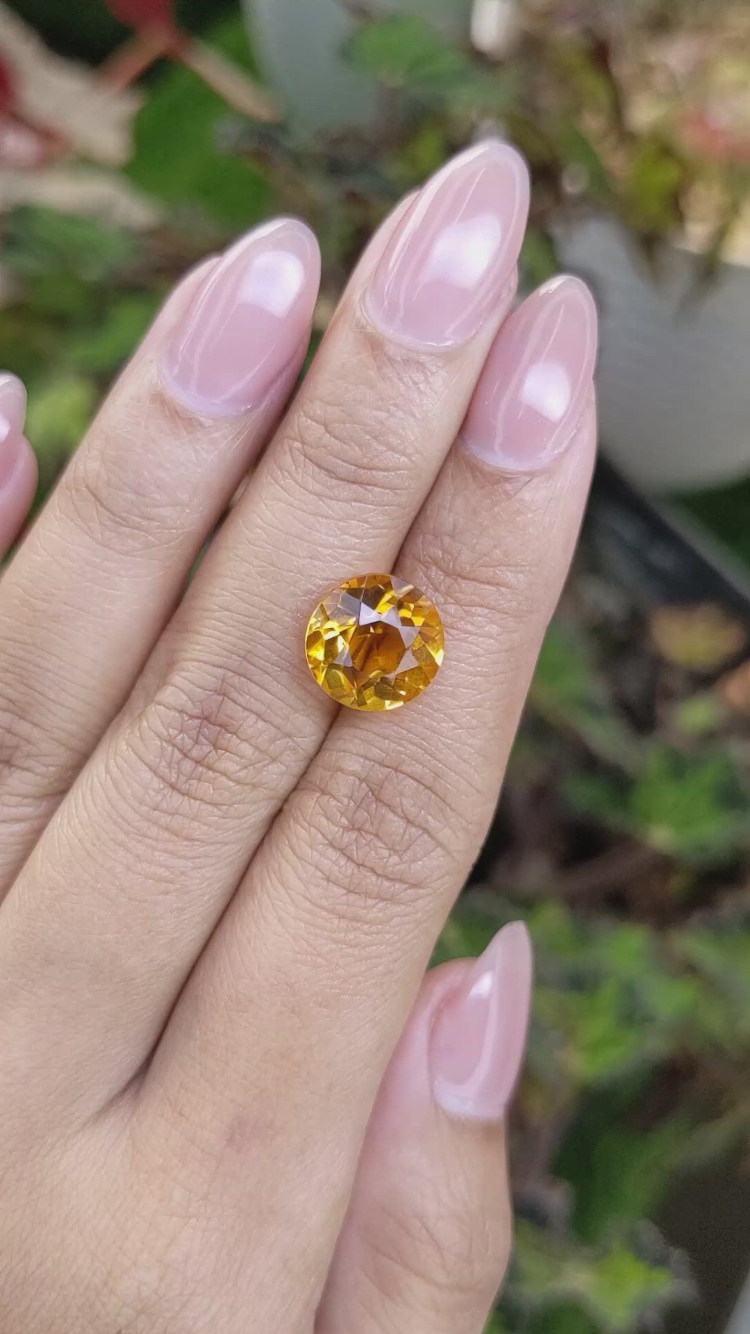 5.03 Ct. Orangish Yellow Citrine from Ceylon (Sri Lanka) Size Video