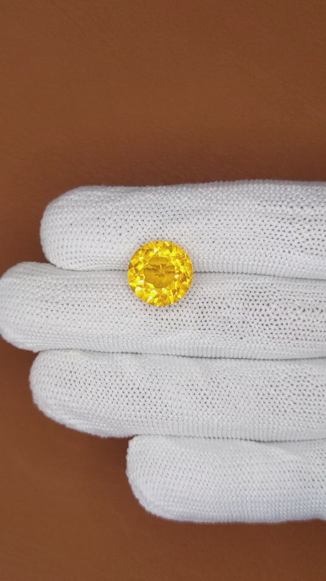 6.40 Ct. Yellow Citrine from Ceylon (Sri Lanka) Size Video