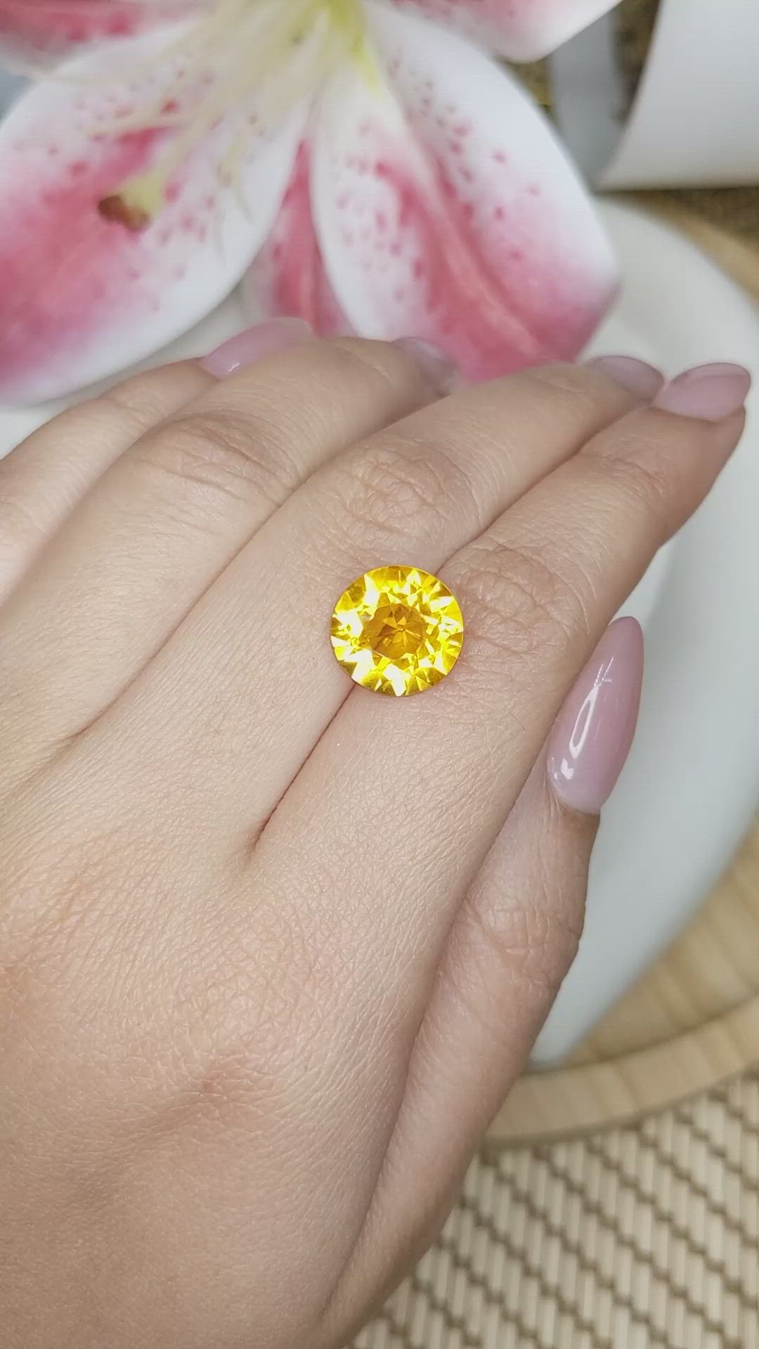 5.48 Ct. Yellow Citrine from Ceylon (Sri Lanka) Size Video