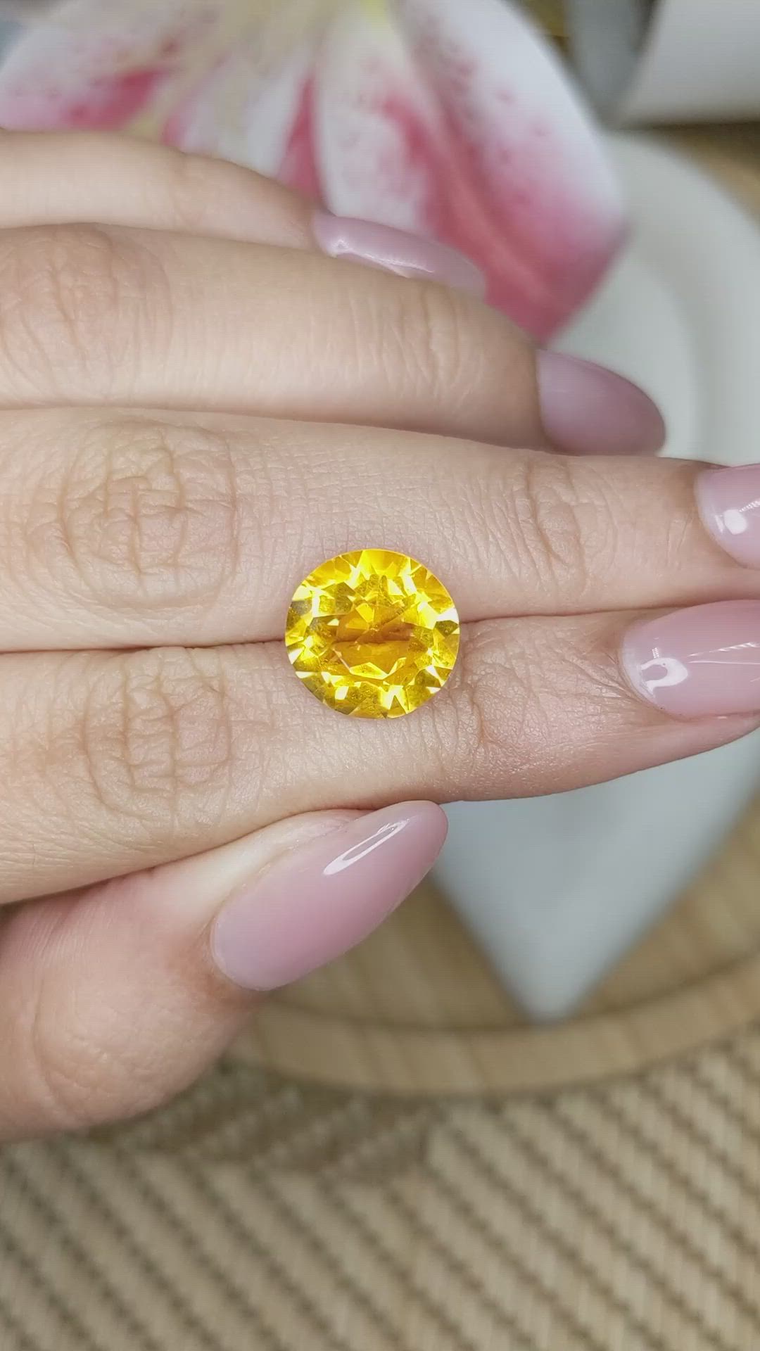 5.48 Ct. Yellow Citrine from Ceylon (Sri Lanka) Size Video