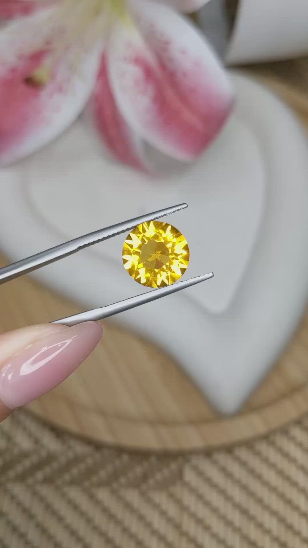 5.48 Ct. Yellow Citrine from Ceylon (Sri Lanka) Size Video