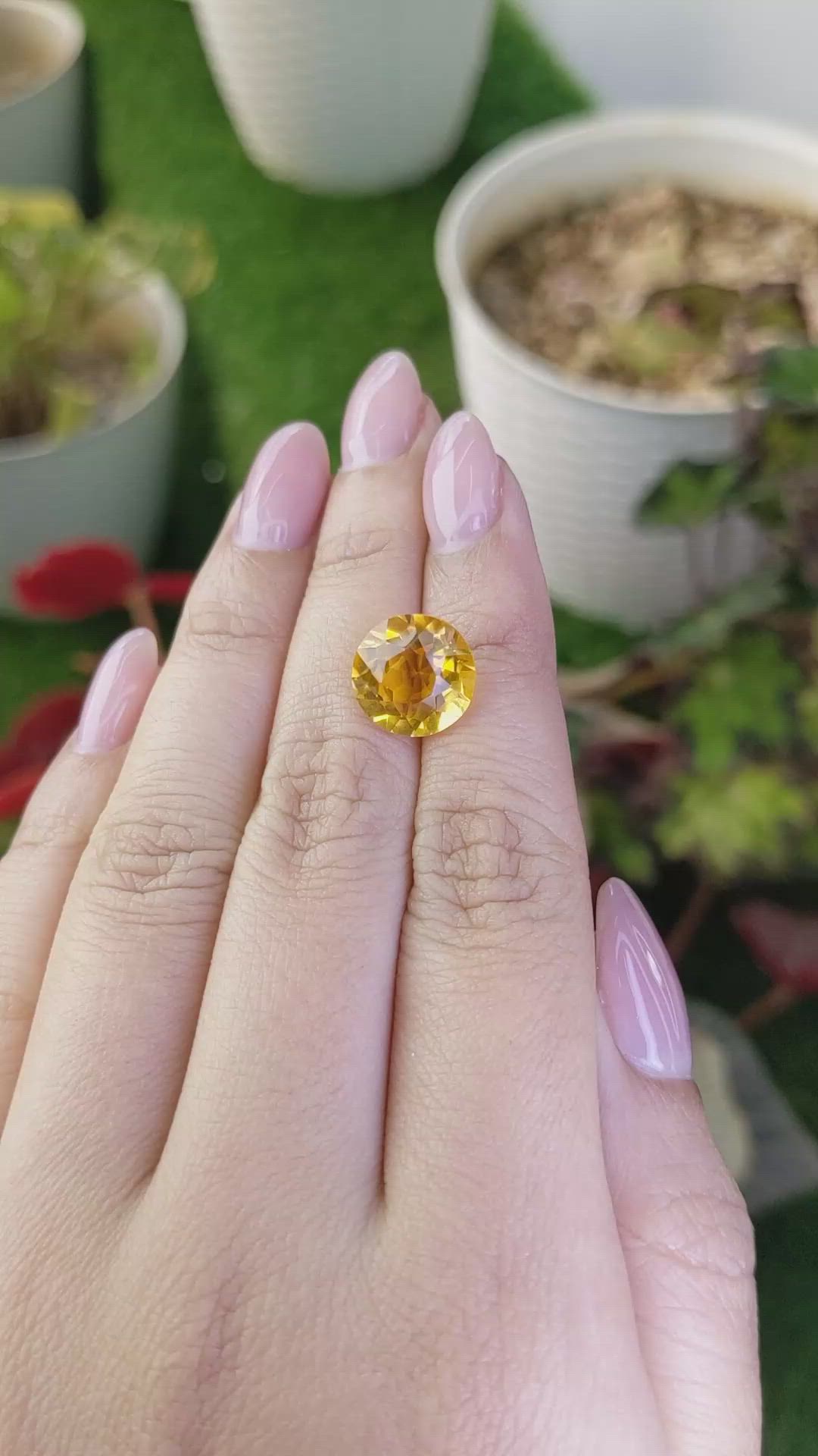 5.48 Ct. Yellow Citrine from Ceylon (Sri Lanka) Size Video