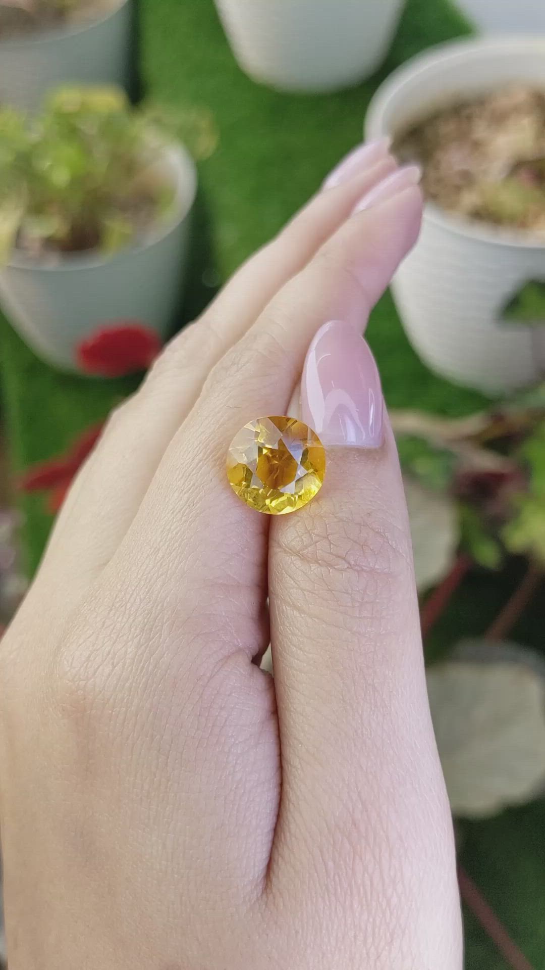 6.12 Ct. Yellow Citrine from Ceylon (Sri Lanka) Size Video