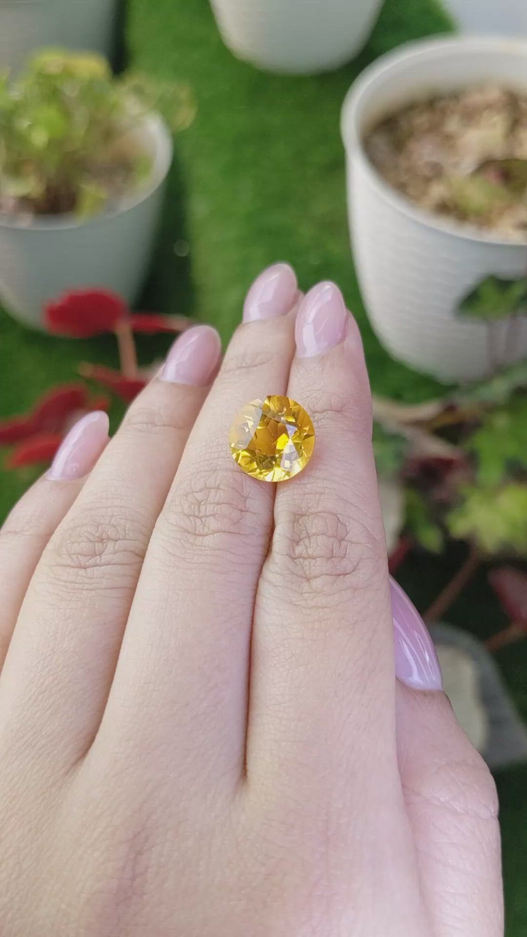 6.12 Ct. Yellow Citrine from Ceylon (Sri Lanka) Size Video
