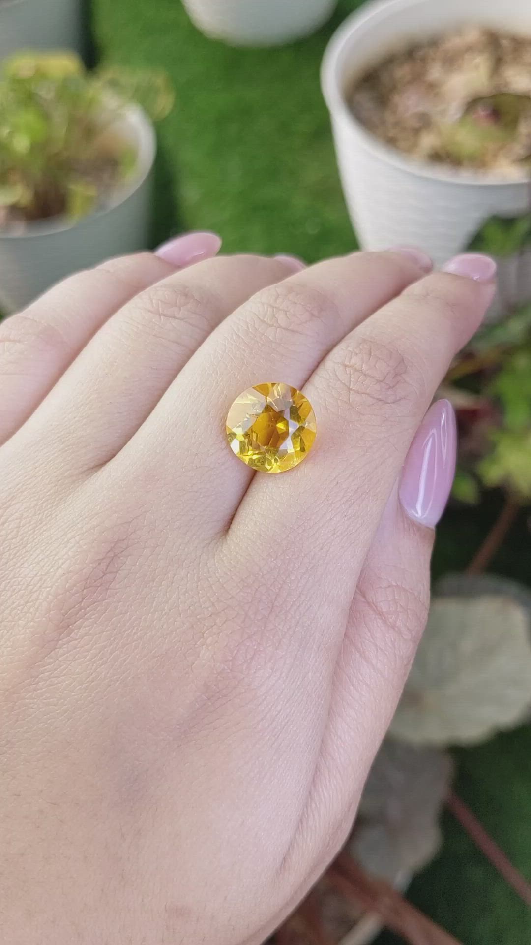 6.12 Ct. Yellow Citrine from Ceylon (Sri Lanka) Size Video