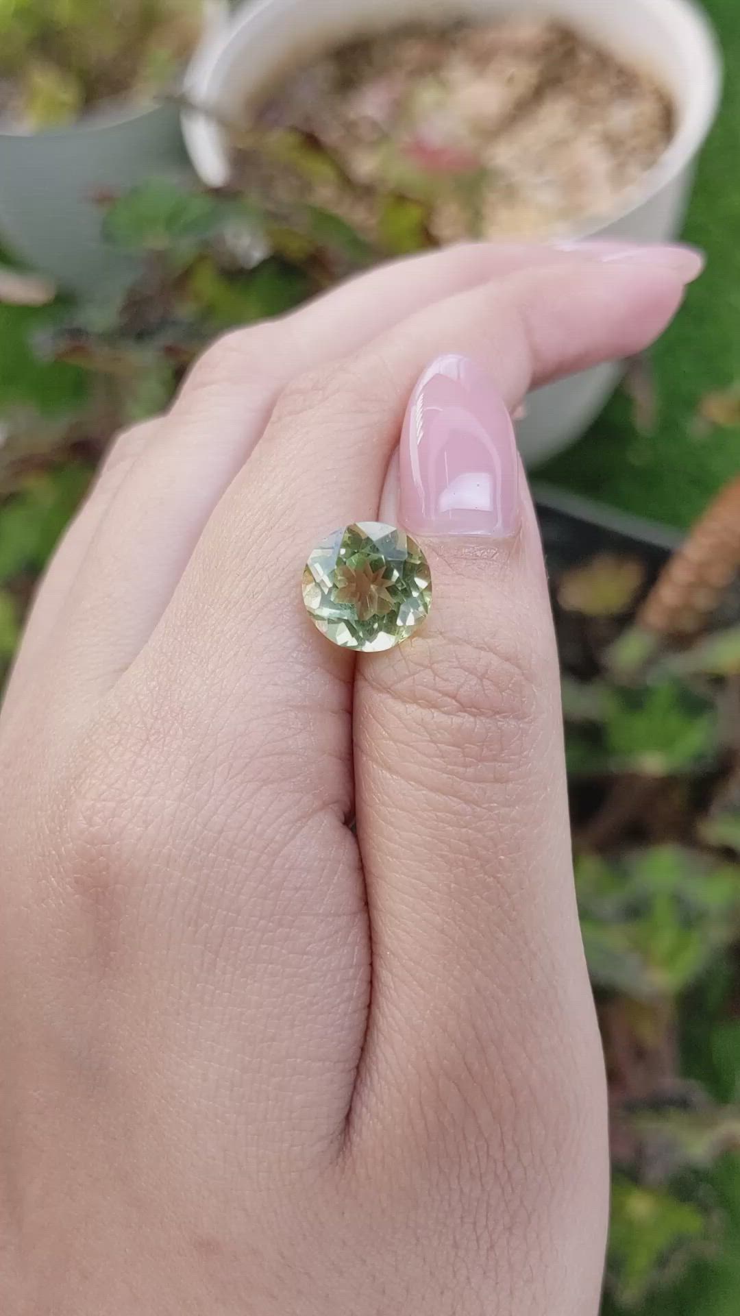 4.92 Ct. Yellowish Green Prasiolite from Brazil Size Video