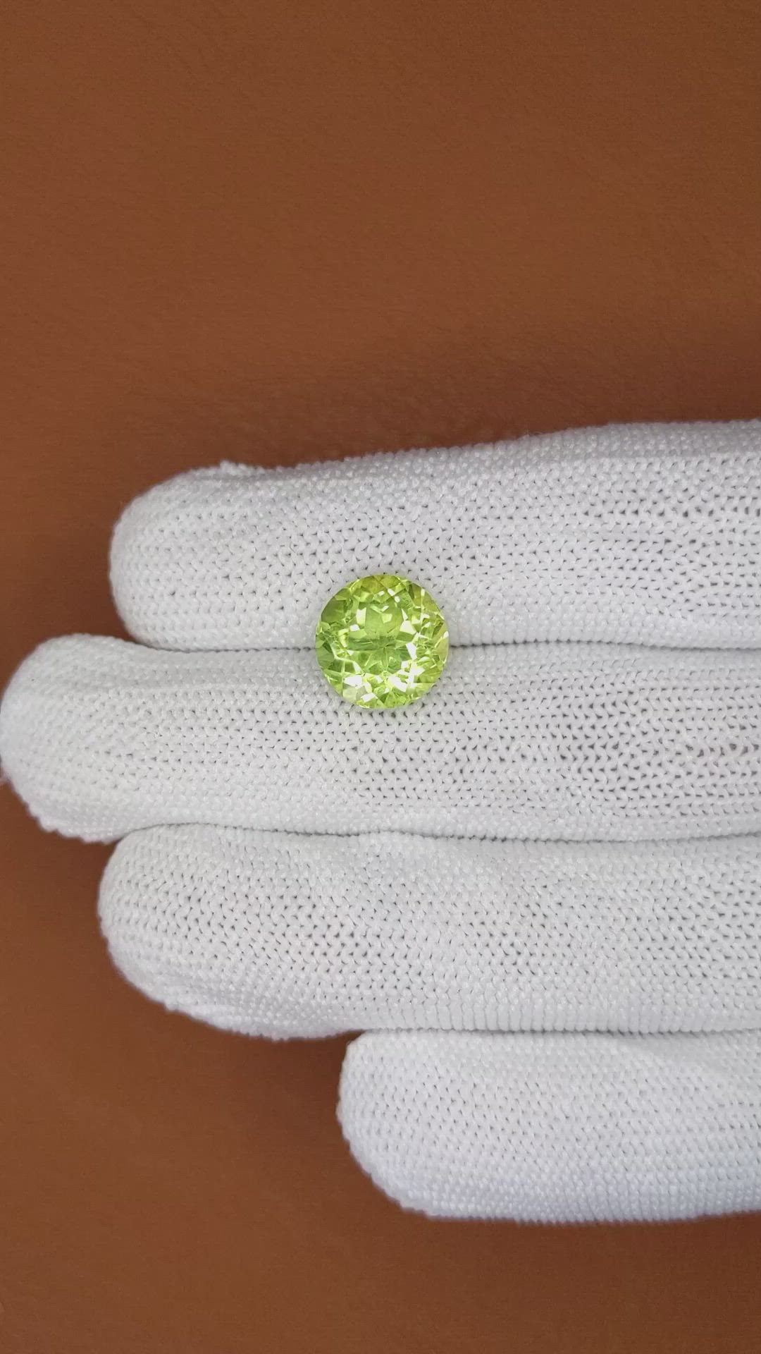 4.92 Ct. Yellowish Green Prasiolite from Brazil Size Video