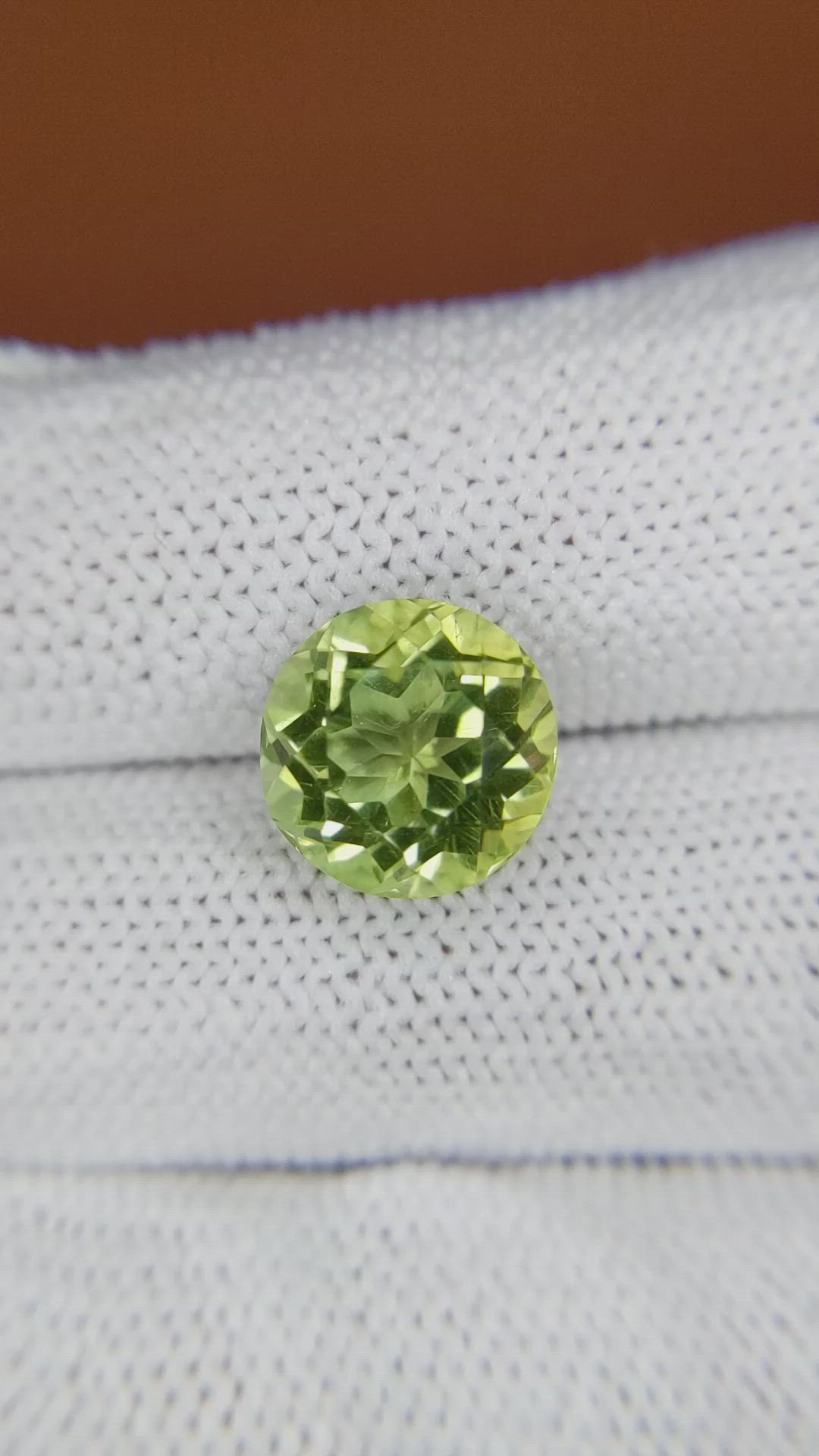 4.92 Ct. Yellowish Green Prasiolite from Brazil Size Video