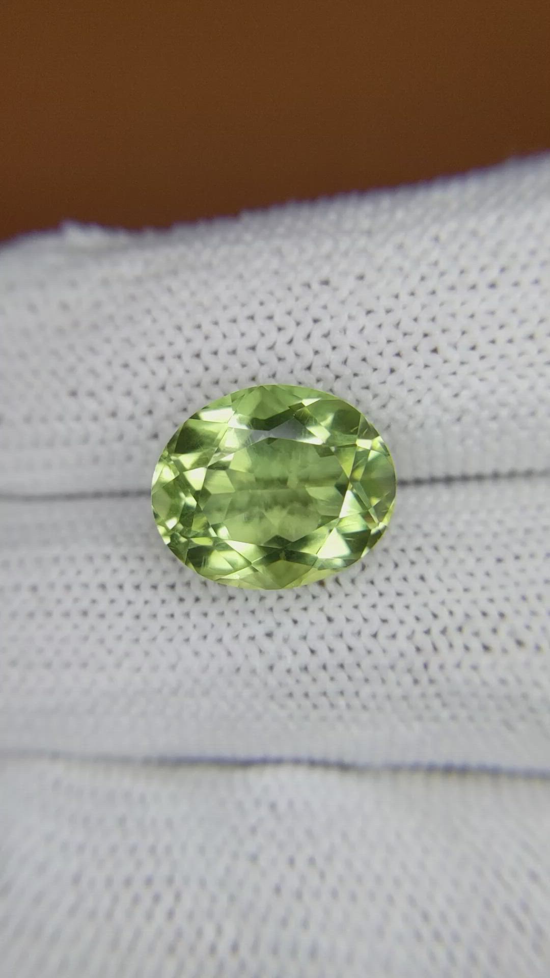 6.28 Ct. Yellowish Green Prasiolite from Brazil Size Video