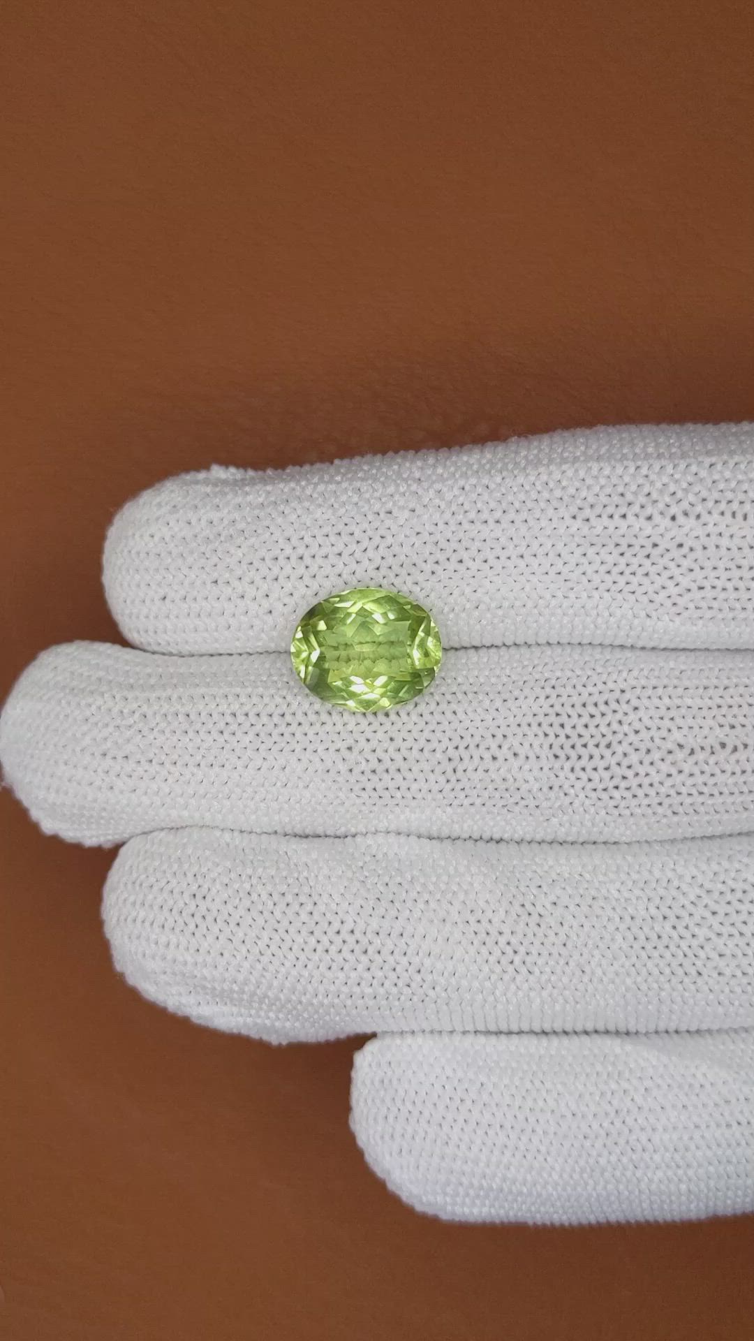 4.90 Ct. Yellowish Green Prasiolite from Brazil Size Video